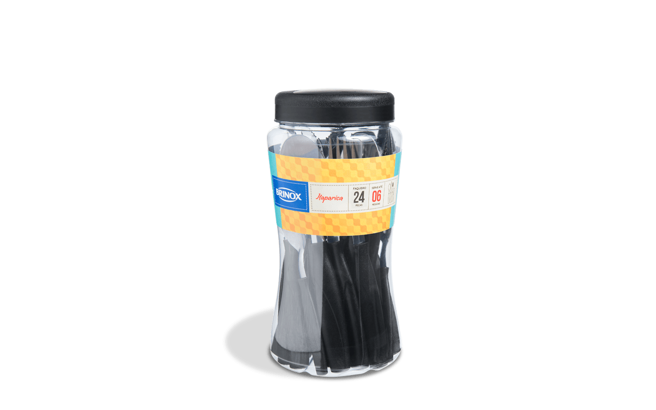 Faqueiro Brinox Itaparica 24 Peças Preto