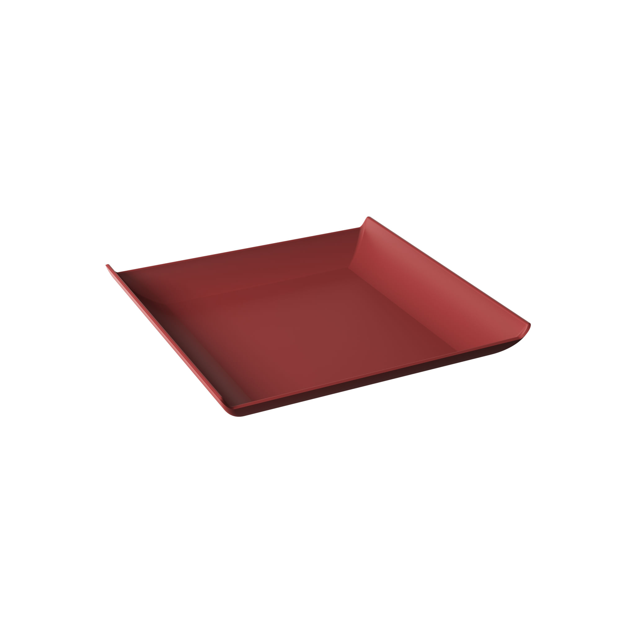 Prato Quadrado Coza Cozy Pequeno 16cm Vermelho Dust