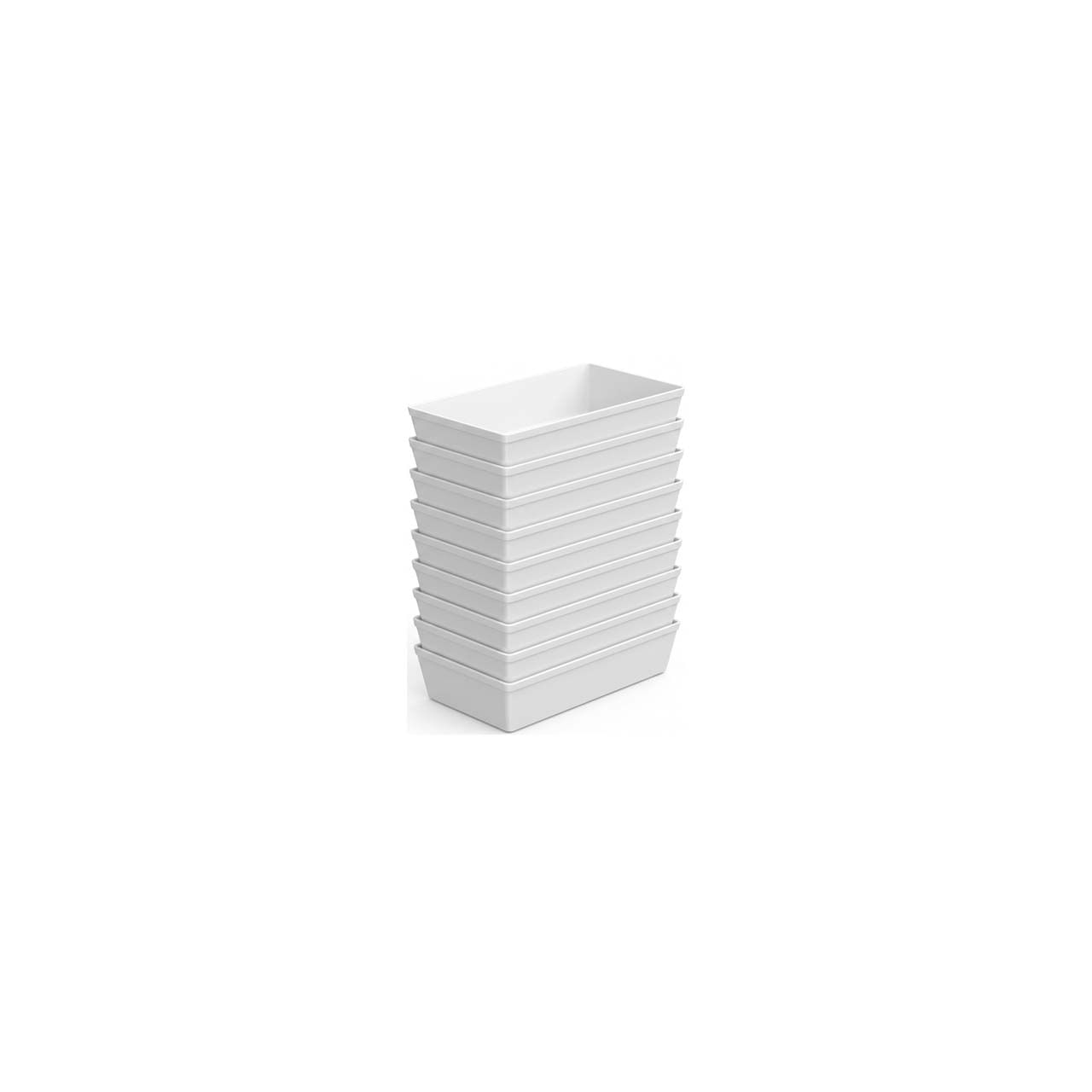 Kit 10 Travessas Retangulares Coza Uno 2,2 Litros Branco