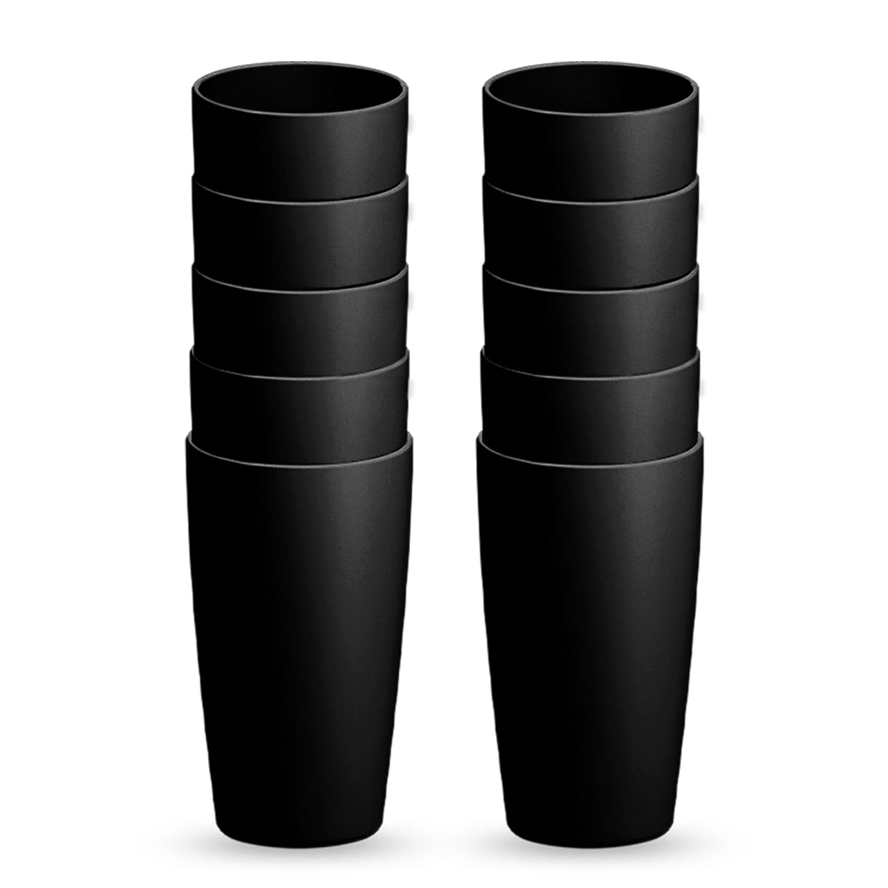Kit 10 Copos Altos Coza Cozy 400ml Preto