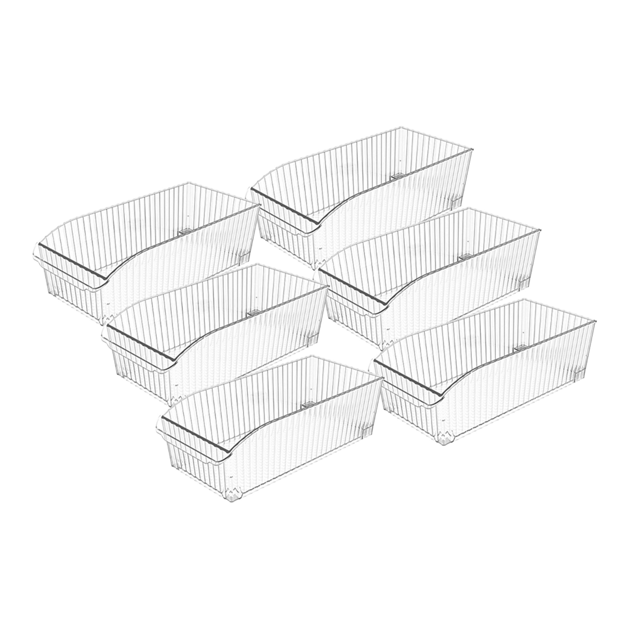 Kit 6 Organizadores com Rodinhas Grande Coza New Retro 2,6 Litros Cristal