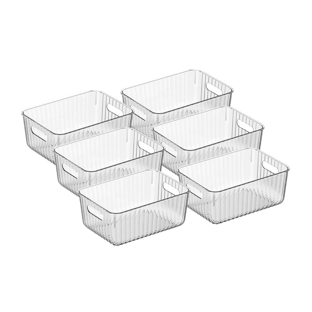 Kit 6 Cestas Pequenas Coza New Retro 3,4 Litros Cristal