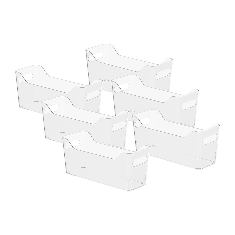 Kit 6 Caixas Organizadoras Coza Dry 30x11x13cm 2,7 Litros Cristal